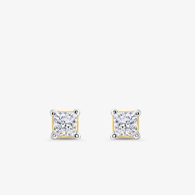 Squarelumin Solitaire Stud Earrings