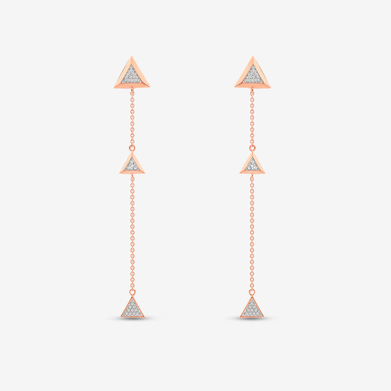 Triad Flow Diamond Dangler Earrings