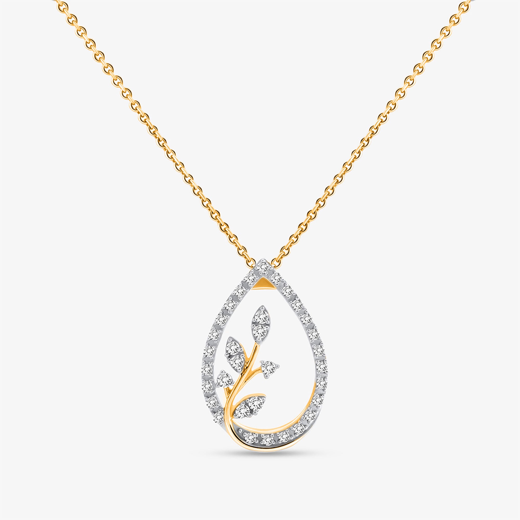 Teardrop Leaf Diamond Necklet