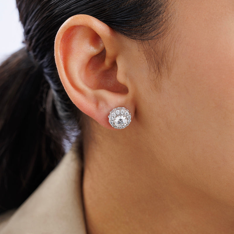 Haloluxe Solitaire Stud Earrings