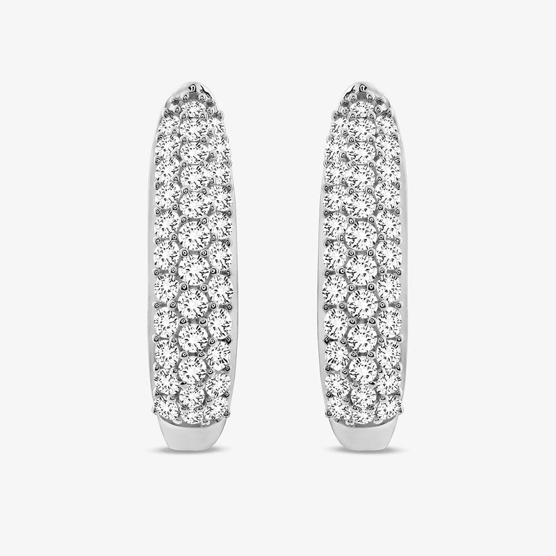 Celeste Curve Diamond Hoop Earrings