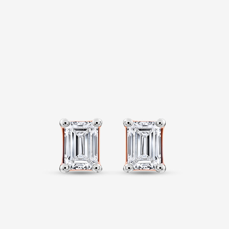Emerald Solitaire Stud Earrings