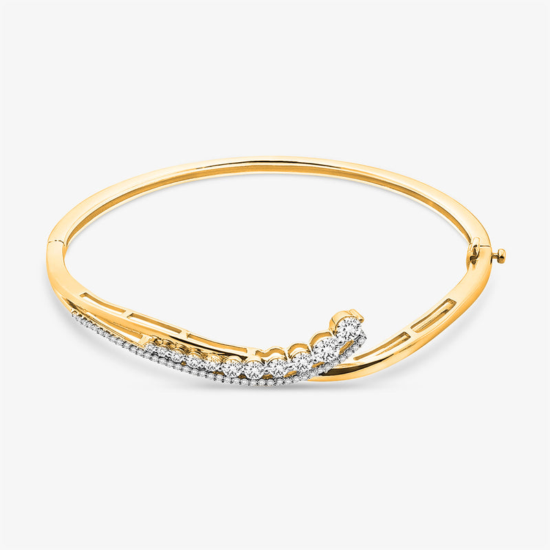Crescent Spark Oval Bracelet by Keemti Jewels: a modern curve of white stones for fans of contemporary luxury.