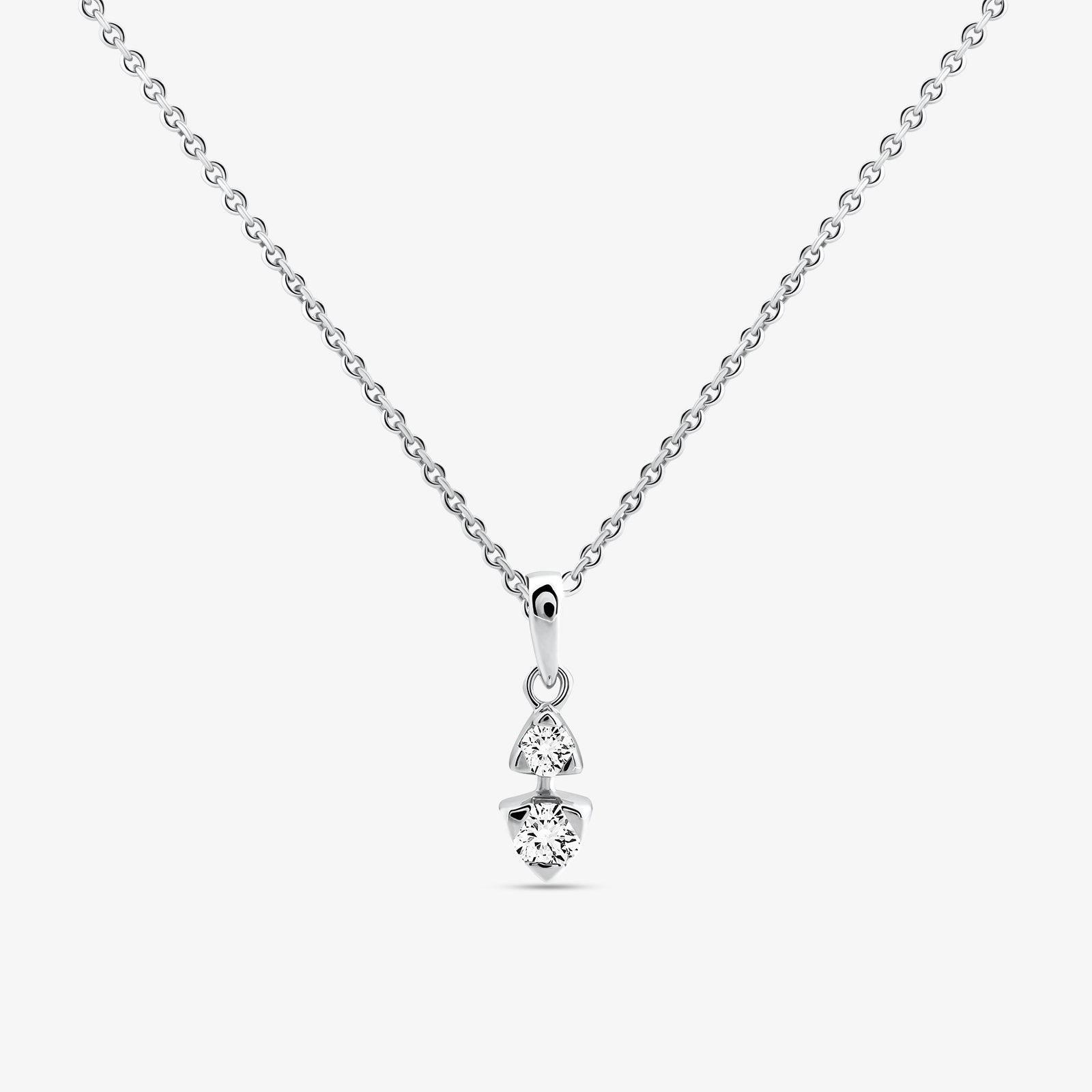 TWO-STONE <span>Triangle Cascade Chain</span> NECKLET