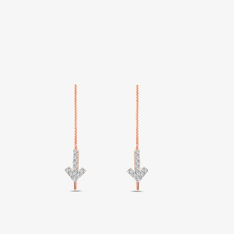 Arrow Glide Diamond Sui Dhaga Earrings