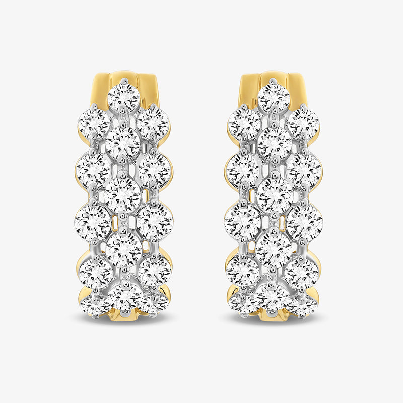 Classic Mesh Diamond Hoop Earrings
