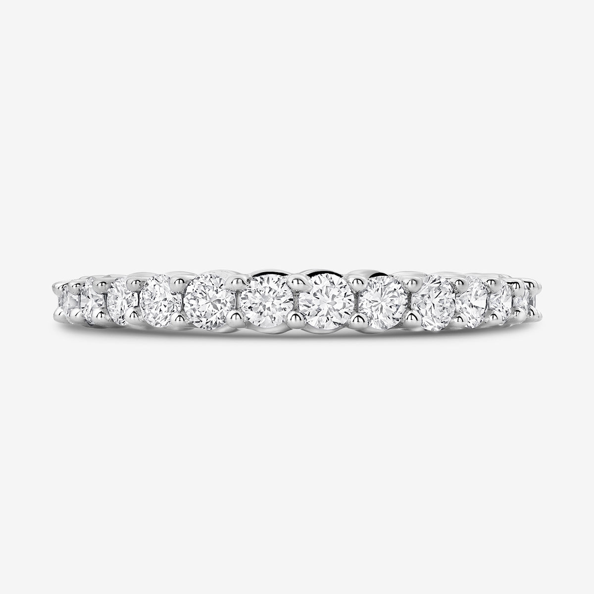CLASSIC Brightline ring in silver-tone with round stones in a line