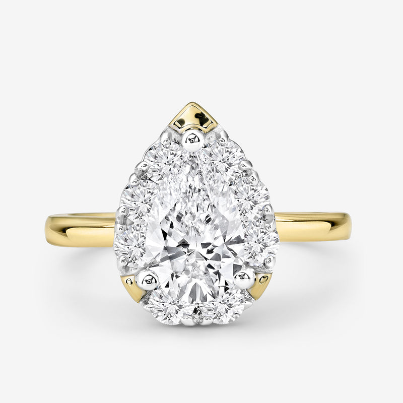 Majestic Pear Halo Ring