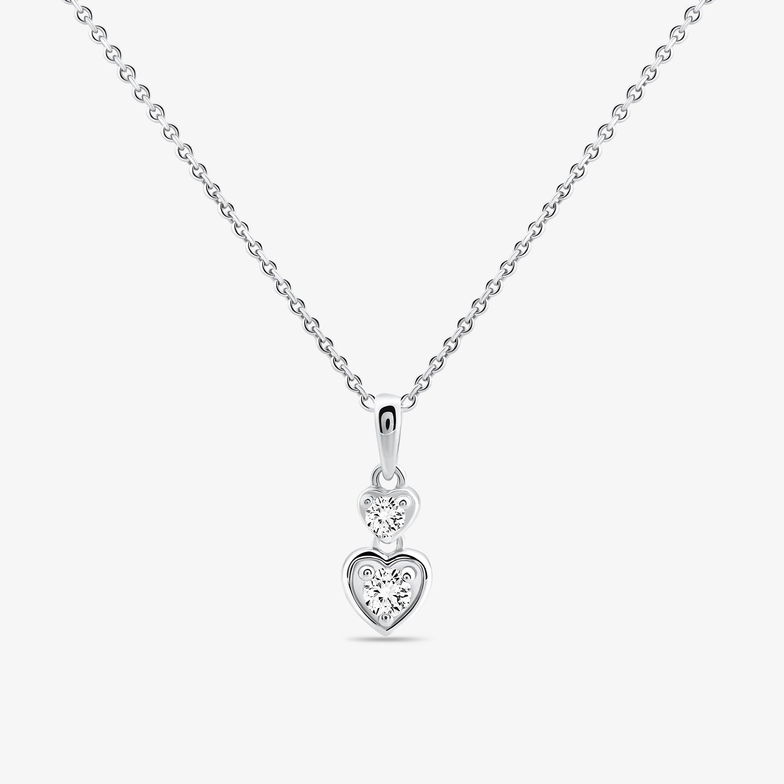 TWO-STONE <span>Heart Cascade Chain</span> NECKLET