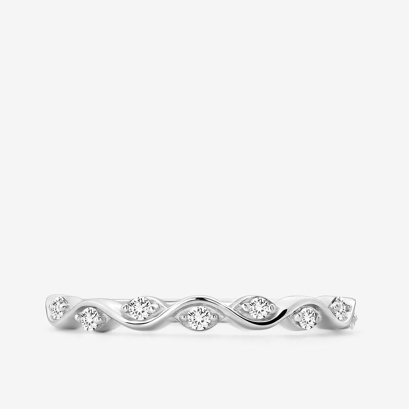 Twist Wave Marquise Diamond Ring