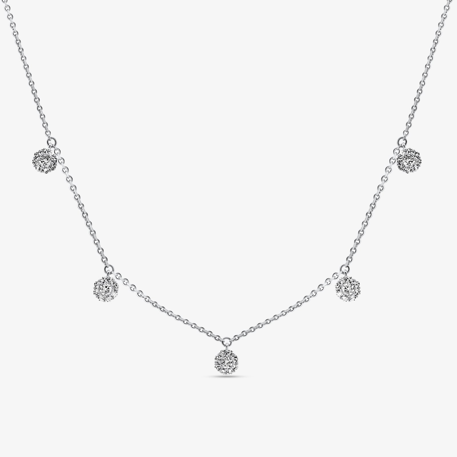 Keemti Jewels Halskette mit fünf Herz-Anhängern, Silber 925, 0,75 ct