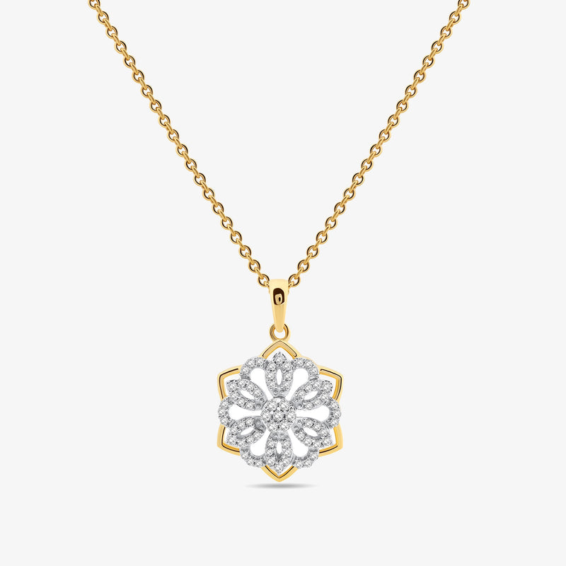 FLORAL Frost Necklet, gold vermeil chain with sparkling flower pendant