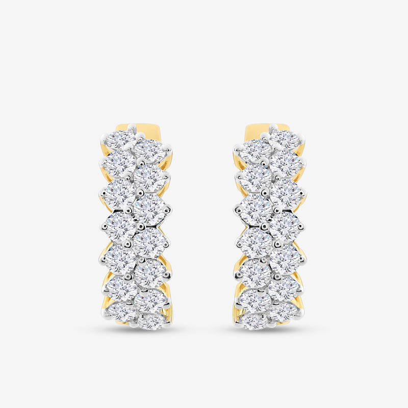 Aurora Curve Diamond Hoop Earrings