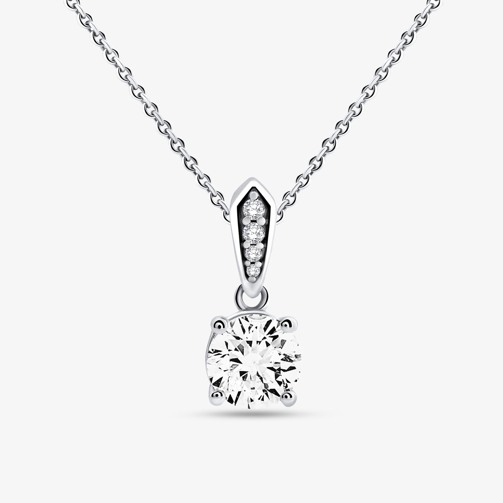 Minimal Solitaire Drop-Halskette: Tropfen-Anhänger mit Zirkonia, feine Fassung