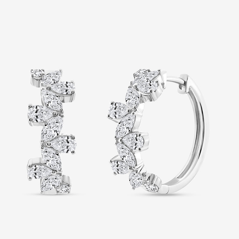 Celeste Vine Diamond Huggie Earrings