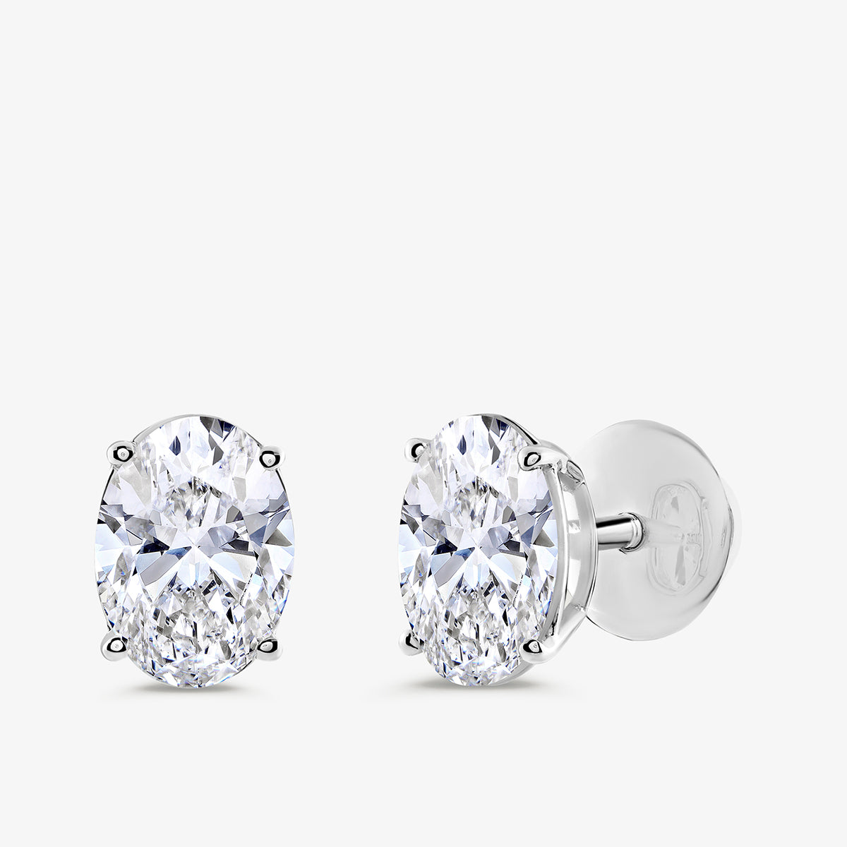 OVAL<span> Minimal Solitaire Stud </span>EARRINGS