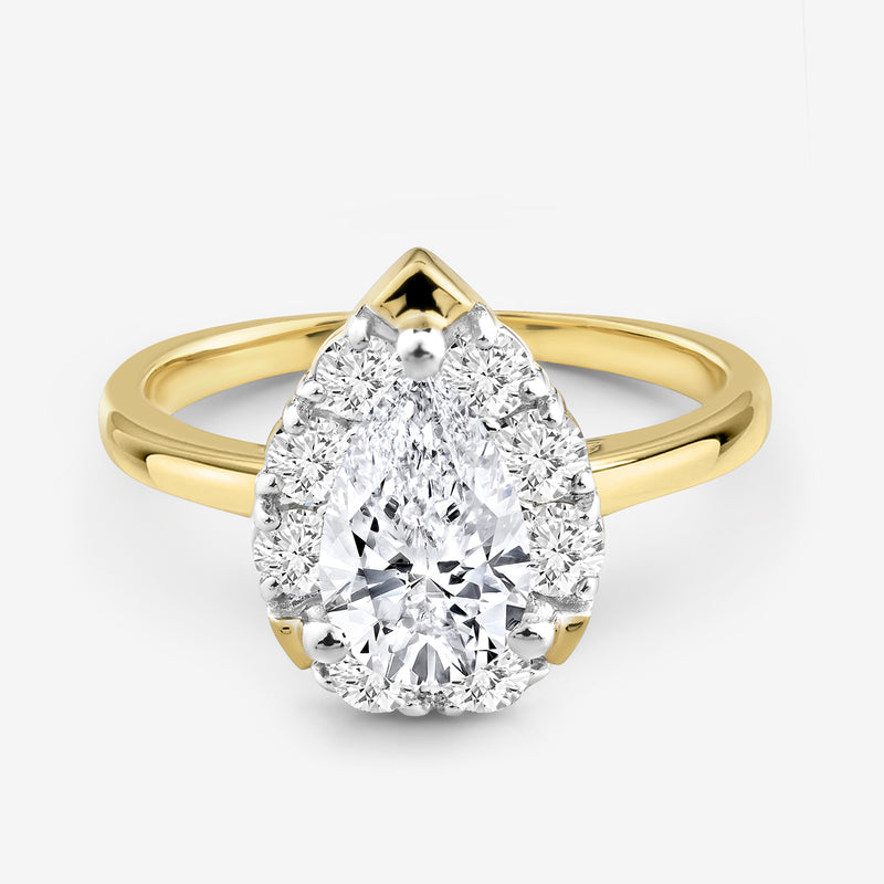 Majestic Pear Halo Ring