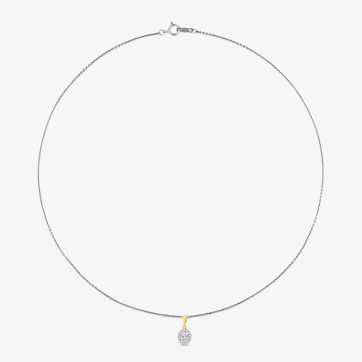 OVAL<span> Halo Solitaire </span>PENDANT