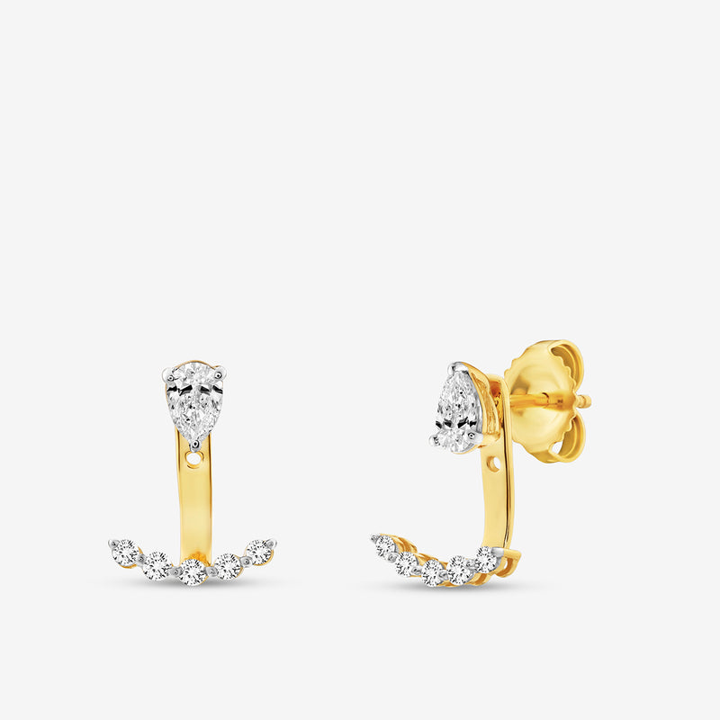 Crescent Diamond Ear Jackets