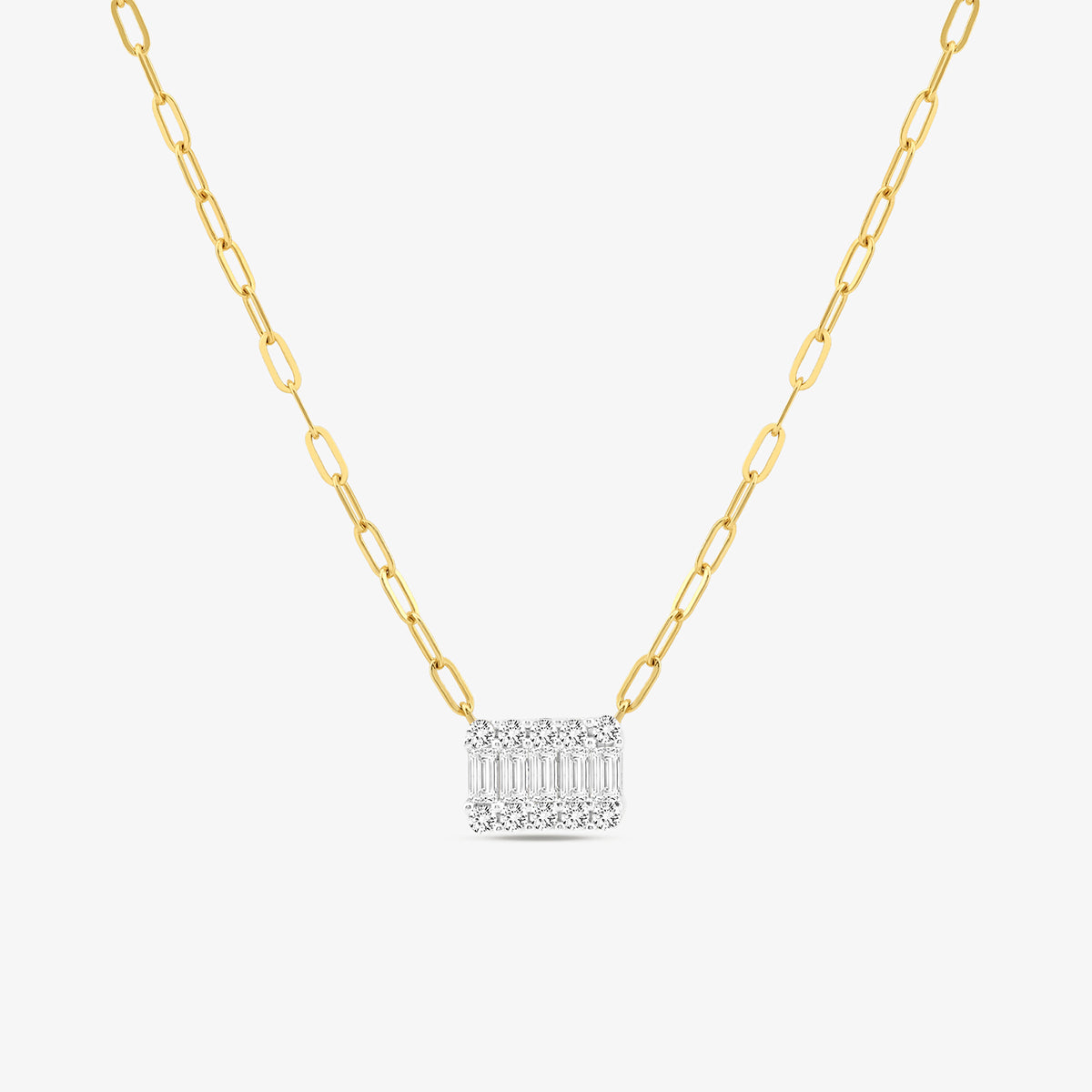 MINIMAL <span>Rectangle Charm Diamond</span> NECKLET