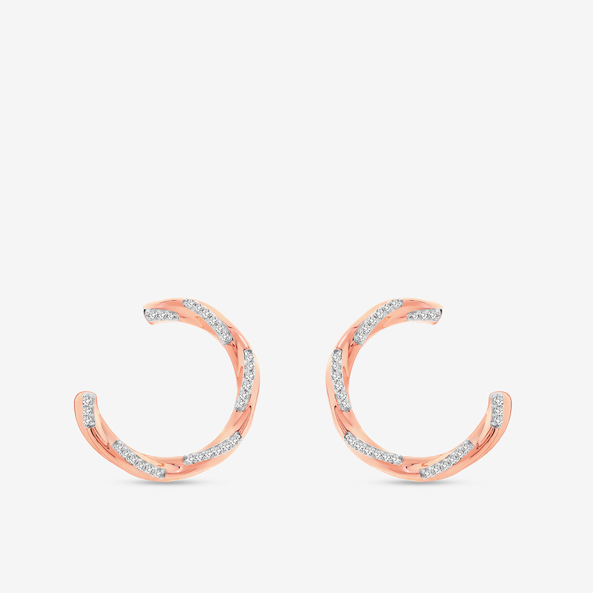 Spark Hoop Creolen, roségoldfarben mit Zirkonia-Pavé