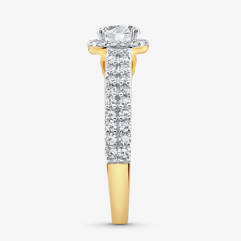 Gentle Glow Halo Diamond Ring