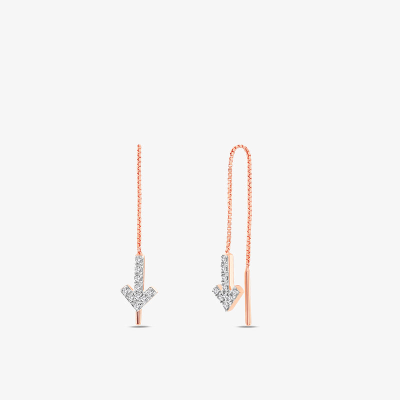 Arrow Glide Diamond Sui Dhaga Earrings