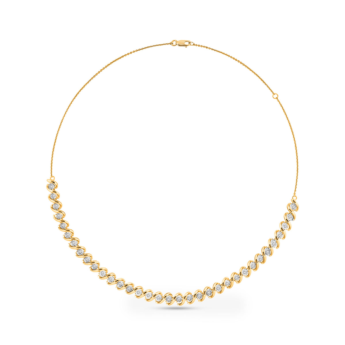 Split Link Chain Diamond Necklet
