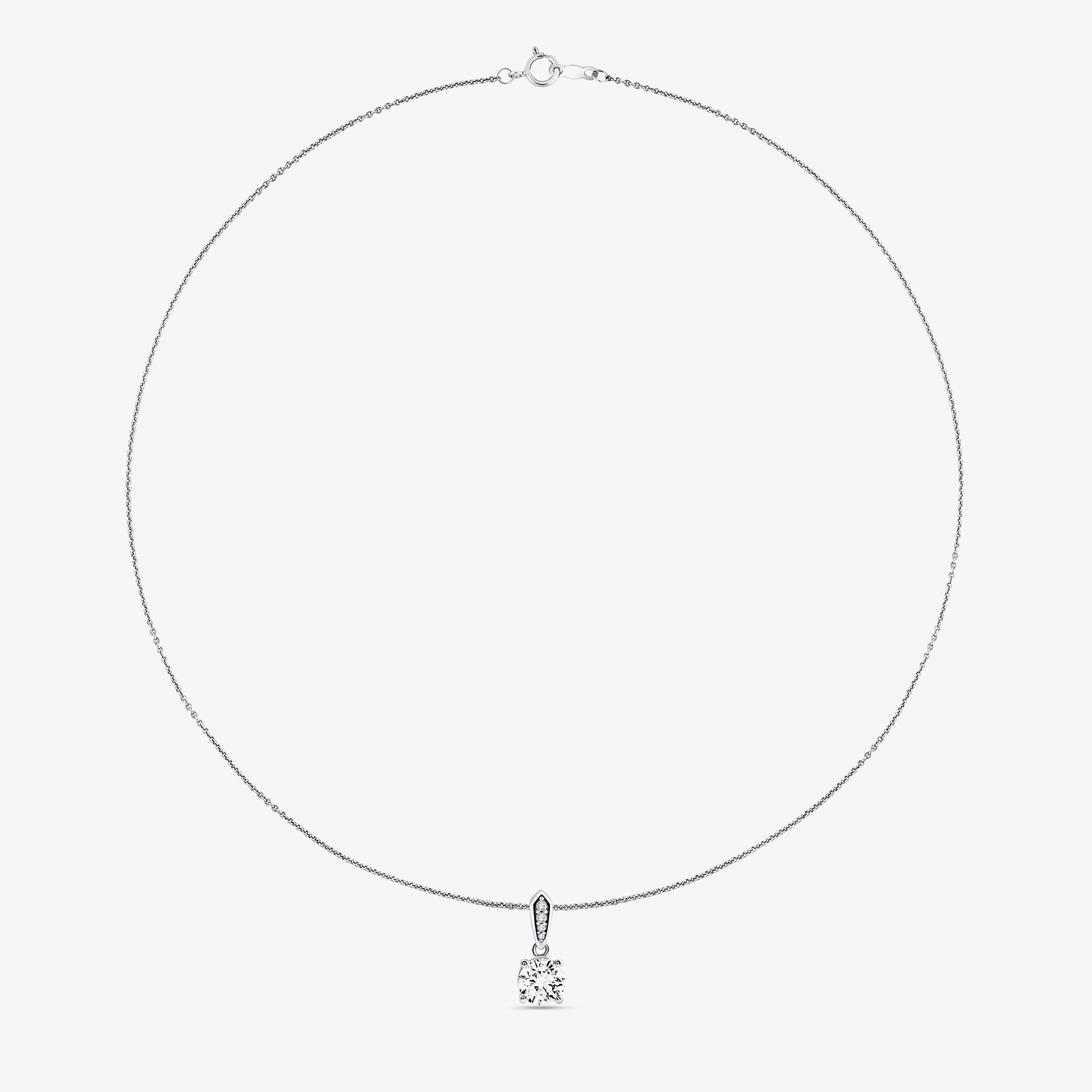 Minimal Solitaire Drop-Halskette mit Solitär-Anhänger am dünnen Kettchen
