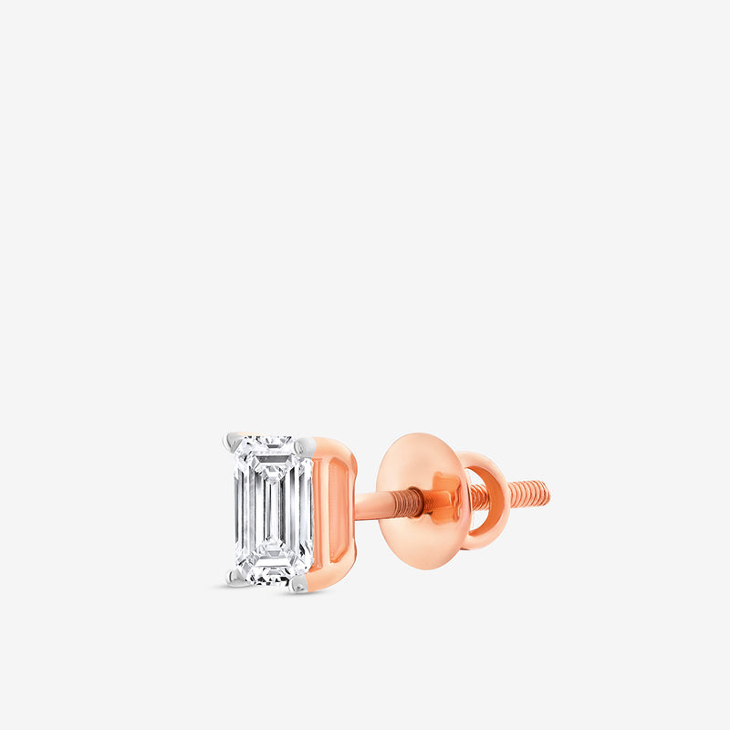Emerald Solitaire Stud Earrings