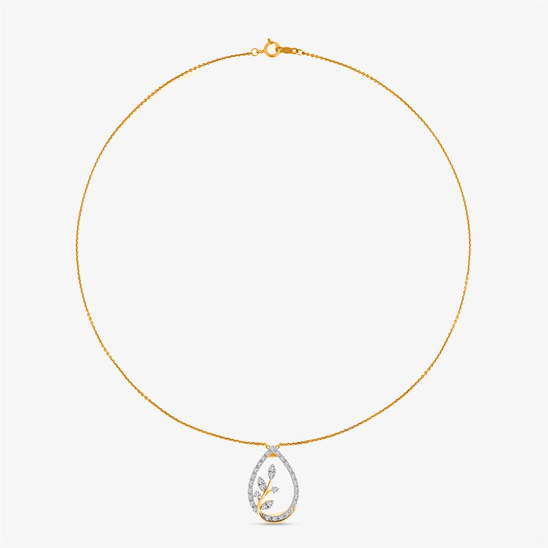 Teardrop Leaf Diamond Necklet
