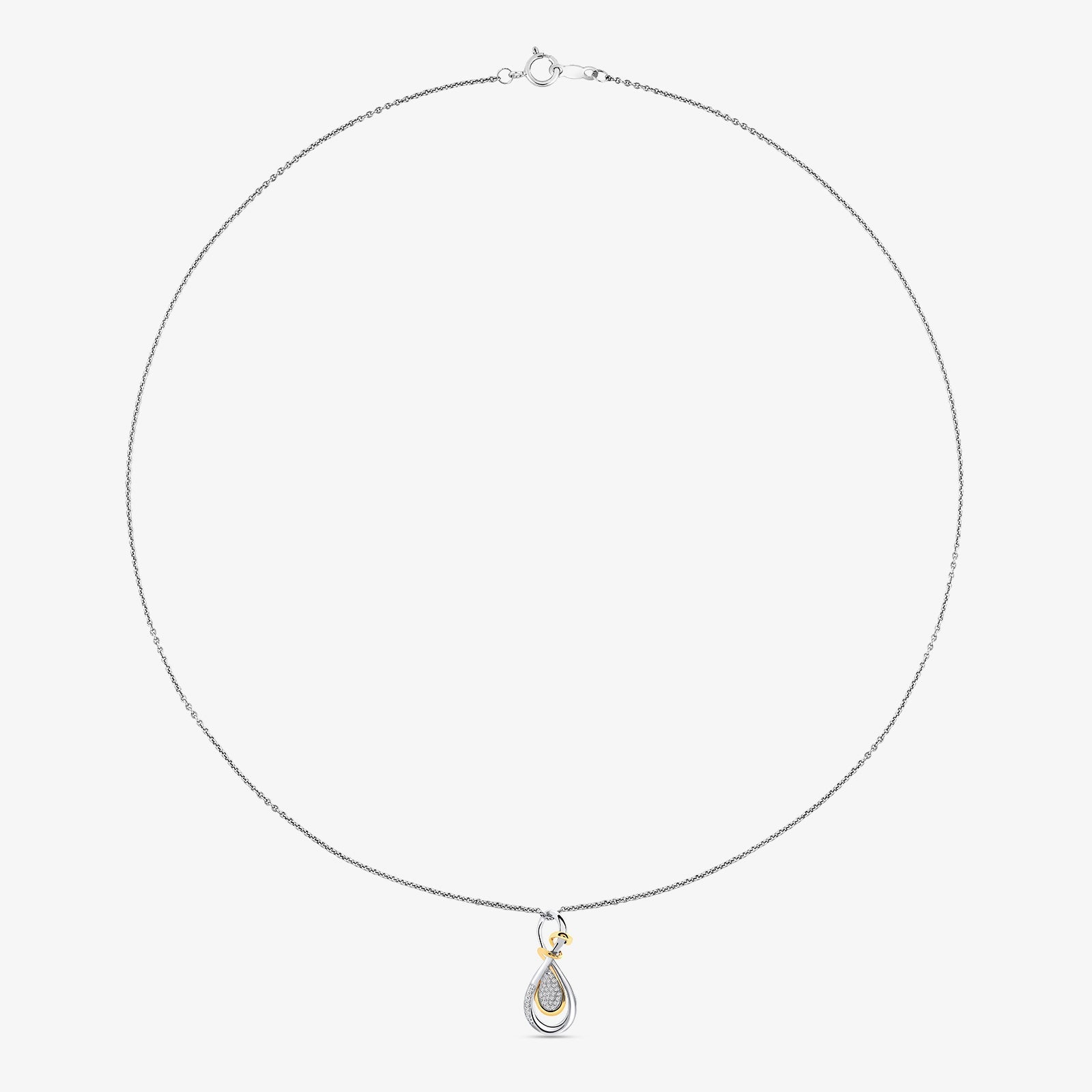 Silver 925 SUNLIT Bloom necklet with teardrop pendant and cable chain