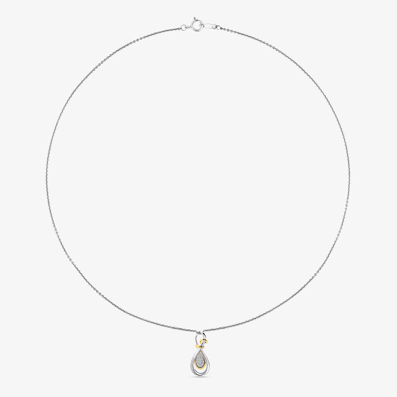 Silver 925 SUNLIT Bloom necklet with teardrop pendant and cable chain
