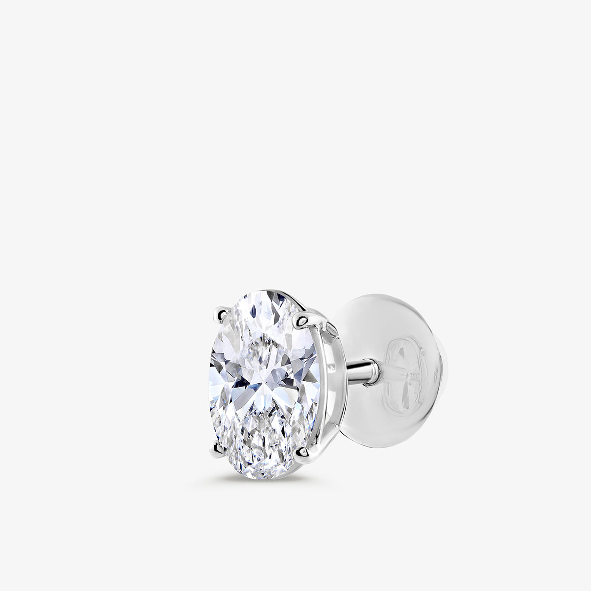 OVAL<span> Minimal Solitaire Stud </span>EARRINGS