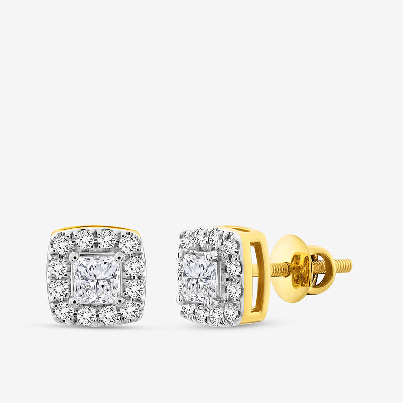 Keemti Jewels CLASSIC Princess Stud Earrings feature a square cluster of round stones and a secure screw-back closure.