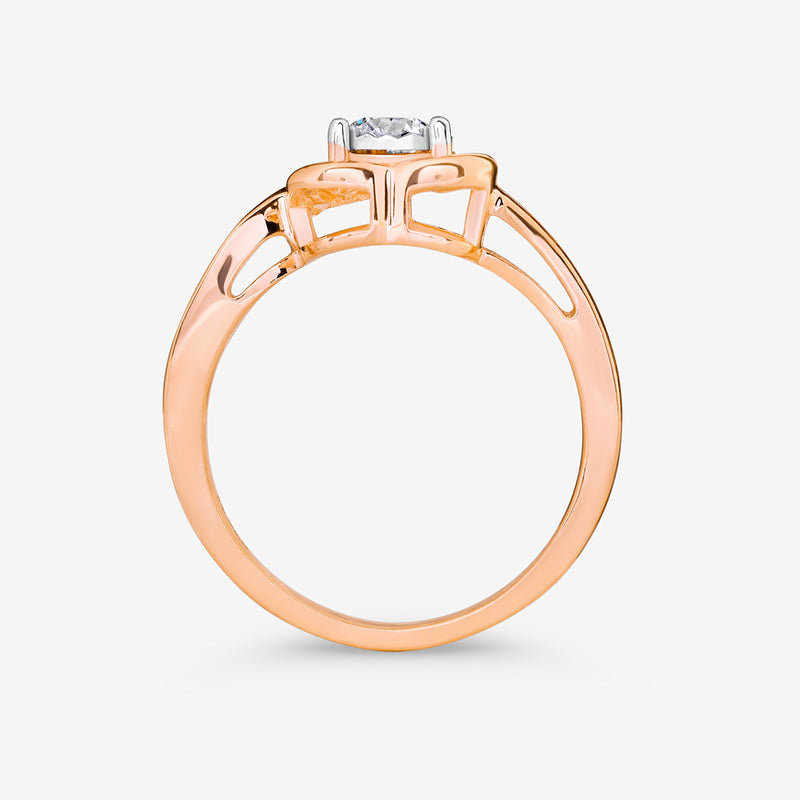 Sweet Heart Swirl Diamond Ring
