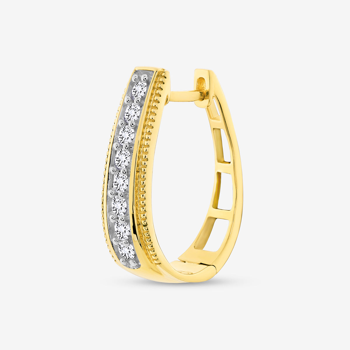 CLASSIC<span> Linear Diamond Hoop</span> EARRINGS