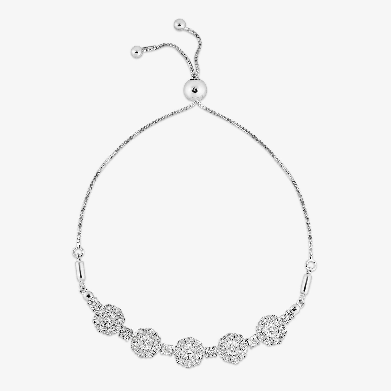 DIAMOND <span>Cluster Bloom Bolo</span> BRACELET