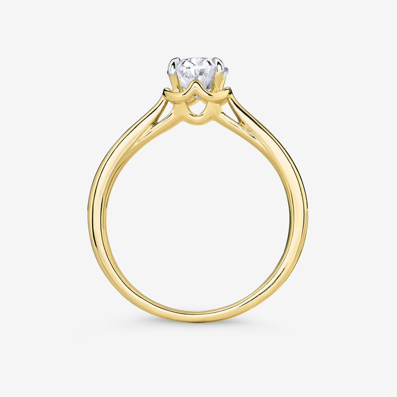 Crowned Round Solitaire Ring