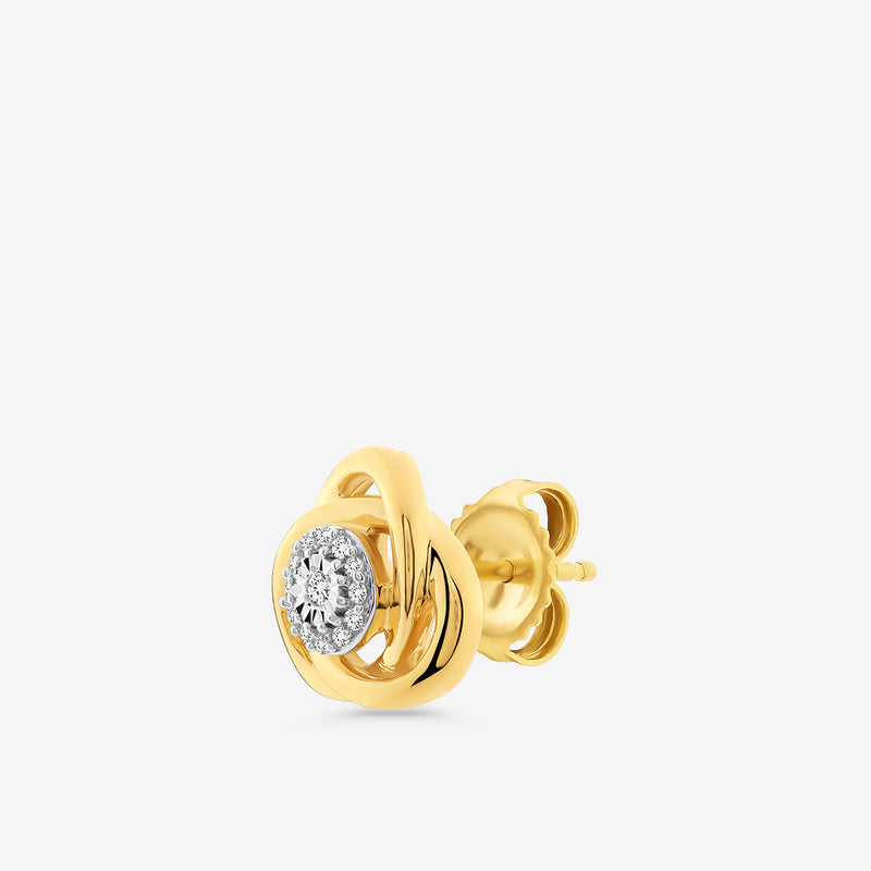 Swirl Shimmer Diamond Stud Earrings