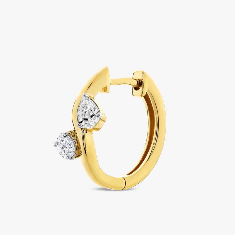 Keemti Jewels ORIA Glow Hoop Earrings with two pear-shaped gemstones—ideal for effortless everyday style.