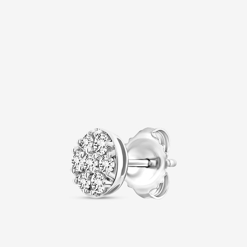 Keemti Jewels TINY Spark Stud EARRINGS: single silver stud accented with diamonds—ideal for elegant workwear.