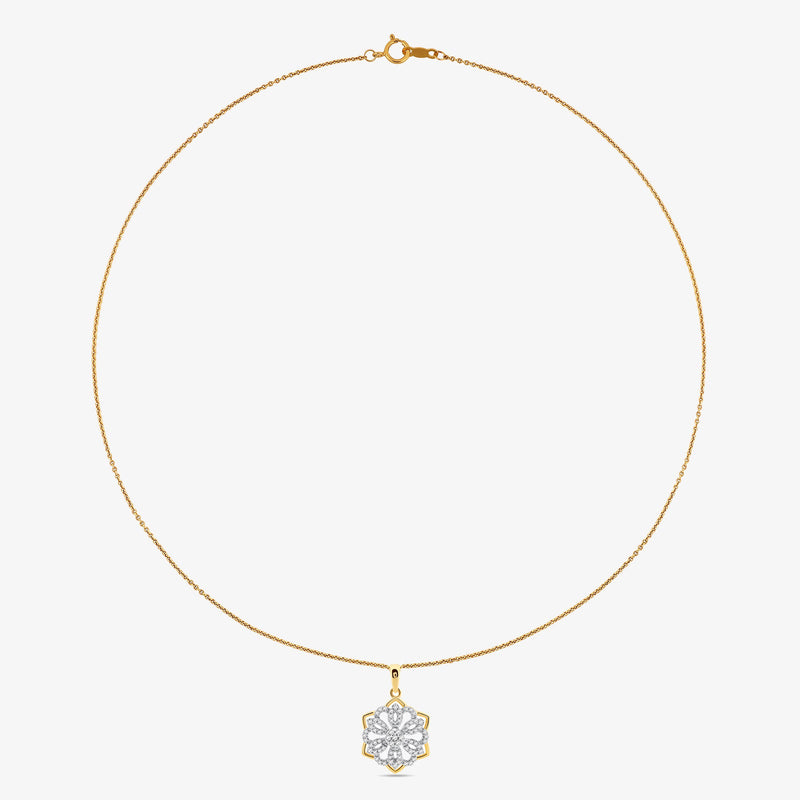 FLORAL Frost Necklet slim gold chain with small flower charm at center