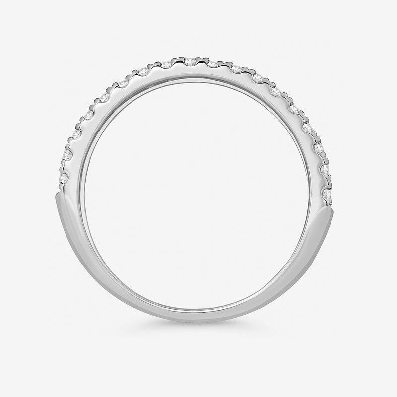 DOUBLE Glow Eternity Band, silberfarben, schmaler Ring mit Steinkranz