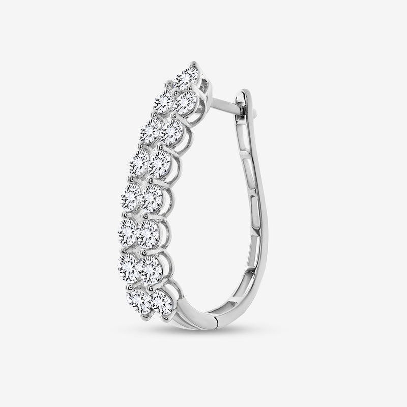 Glow Edge Diamond Hoop Earrings