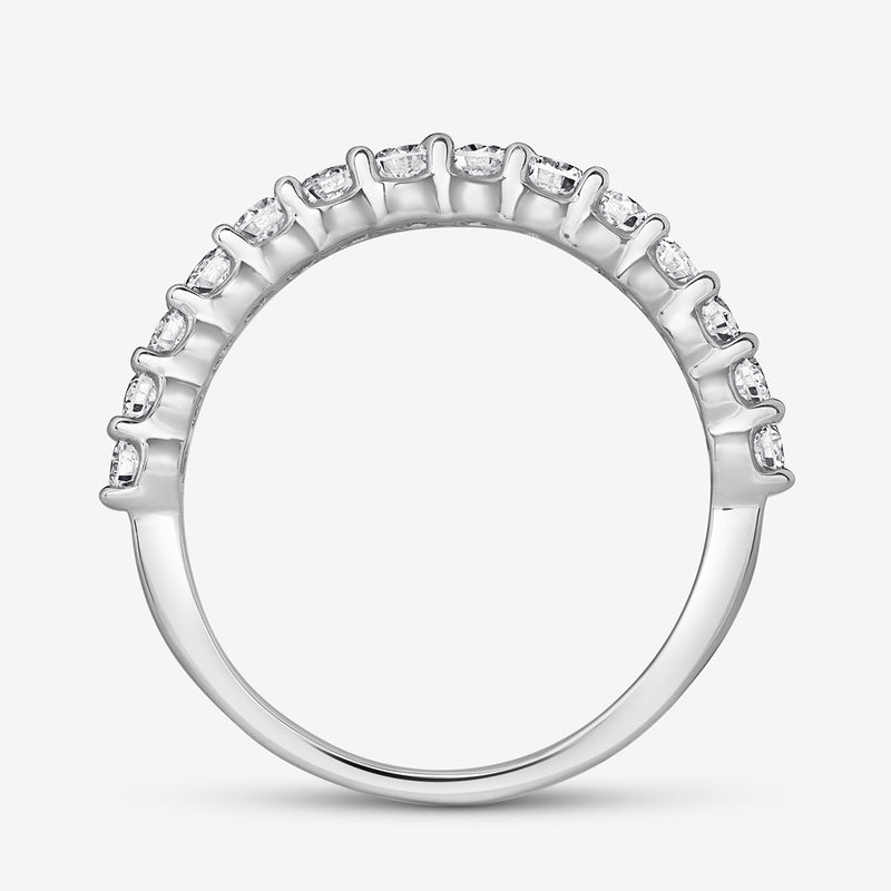 Classic Brightline ring in silver-tone with a circular row of round prong-set stones