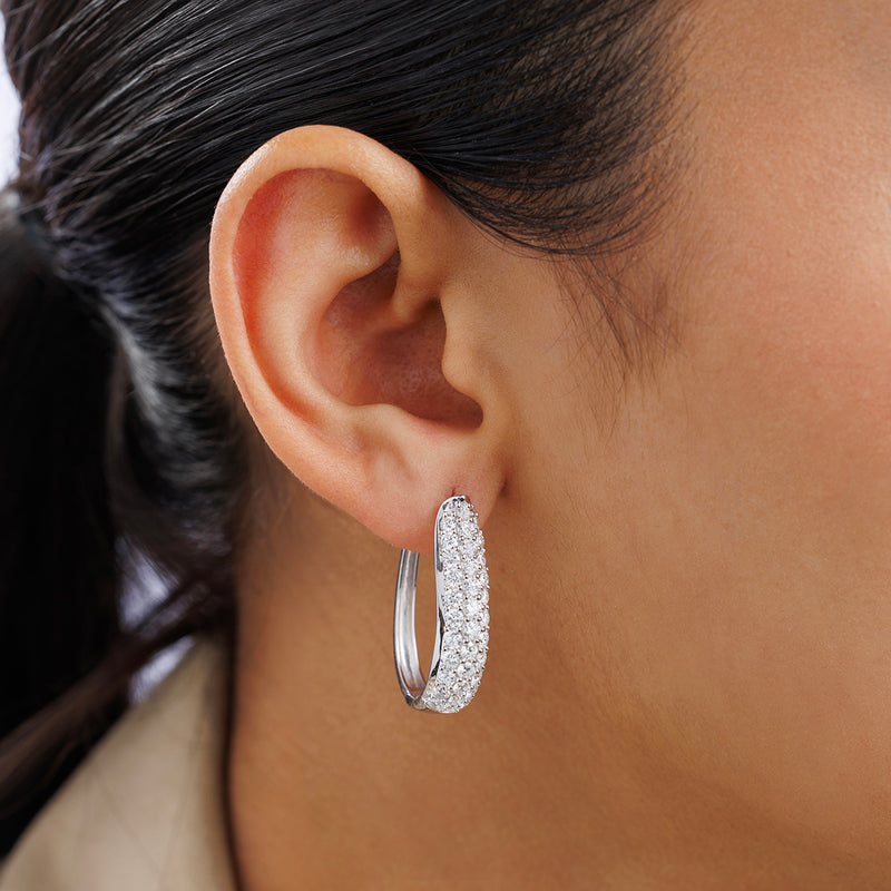 Celeste Curve Diamond Hoop Earrings
