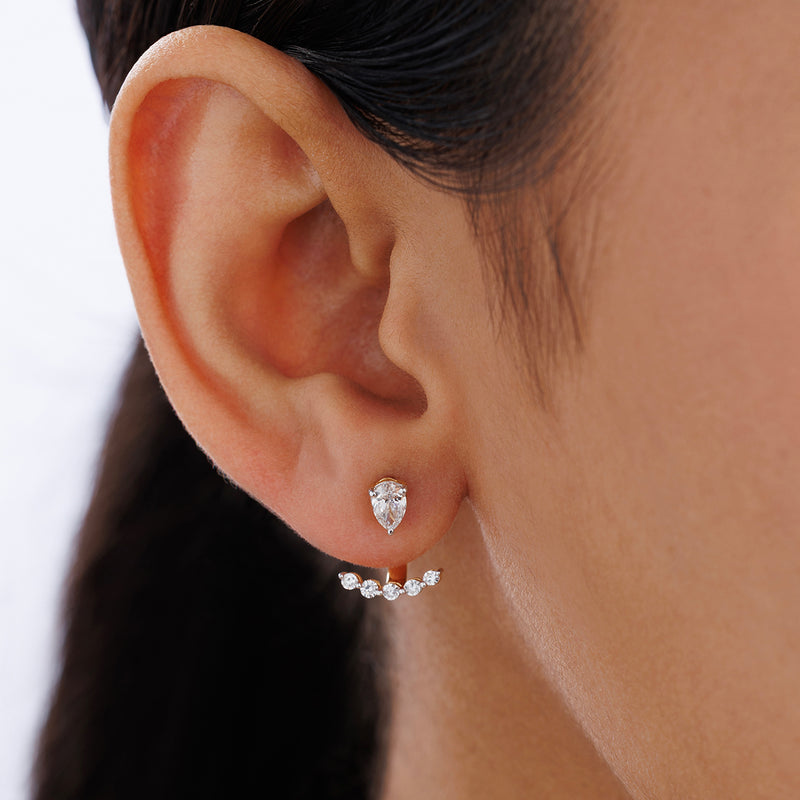 Crescent Diamond Ear Jackets
