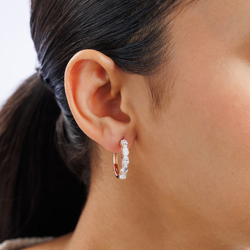 Classic Weave Diamond Huggie Earrings