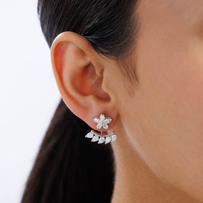 Twilight Petals Diamond Ear Jackets